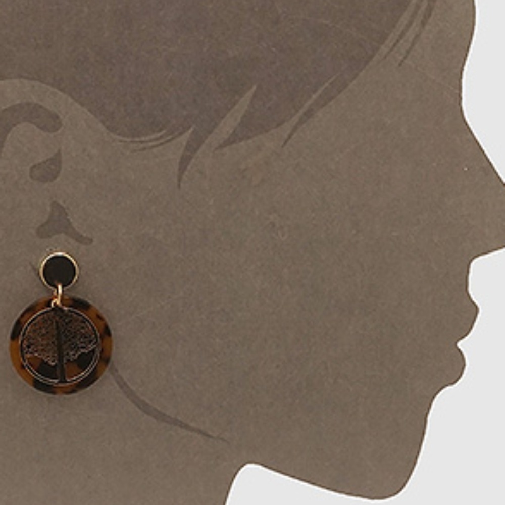 LAST ONE! Tree Of Life Acetate Tortoise Earrings - Picture 6 of 6